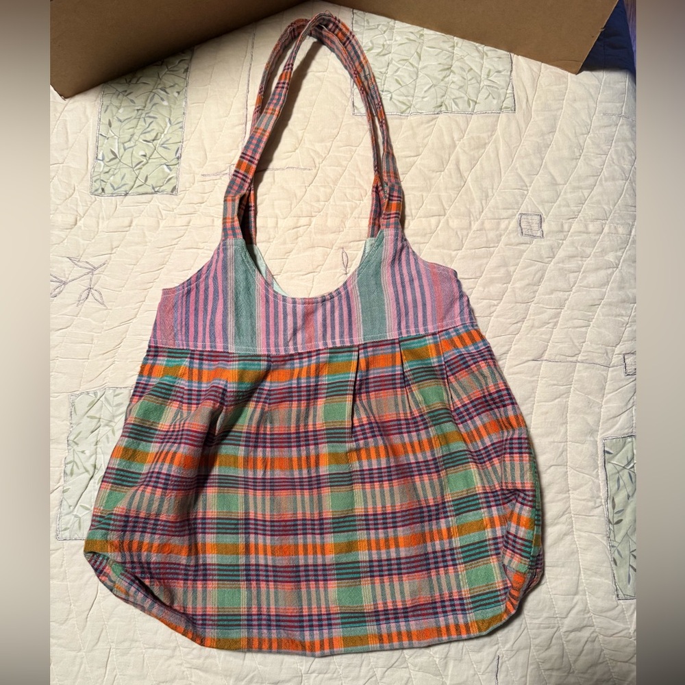 Multicolor Plaid Tote Bag